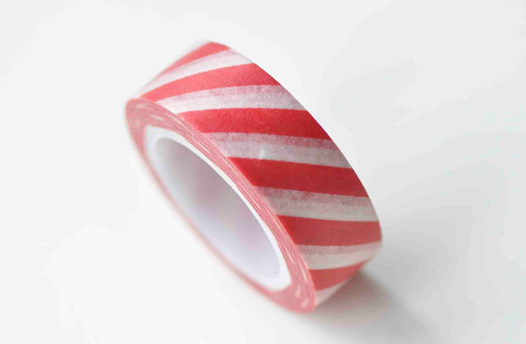 Red Stripes Deco Washi Tape 15mm Wide x 10M Roll A12985