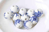 20 pcs Blue Leaf Flower Ceramic Beads 8mm/10mm/12mm