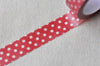 Red Washi Tape White Polka Dots Masking Tape 15mm x 10M Roll A13050