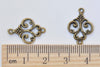 Antique Bronze/Silver Fancy Connector Charms 13x19mm Set of 20