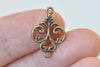 Antique Bronze/Silver Fancy Connector Charms 13x19mm Set of 20
