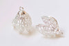 Filigree Flower High Quality Bead Caps Pendants Set of 4