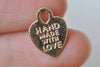 40 pcs Light Gold Heart Charms Double Sided 12x15mm A5460
