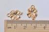 30 pcs Light Gold Lucky Flower Charms 10x19mm A1514
