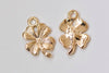 30 pcs Light Gold Lucky Flower Charms 10x19mm A1514