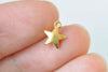 100 pcs Bulk Shiny Gold Mini Thick Star Charms 7mm A1643