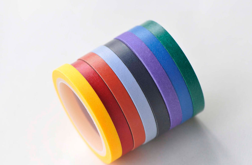 Colorful Washi Tape Set | Set of 8 Colors | 5mm Wide x 5M A13172