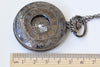 Large Black Cover Round Pocket Watch Pendant Set of 1 A2351