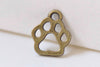 20 pcs Antique Bronze Bear Paw Print Charms 11x13mm A508
