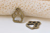 20 pcs Antique Bronze Bear Paw Print Charms 11x13mm A508