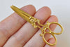 10 pcs Gold Scissors Charms Barber Shop Pendants 25x60mm A4667