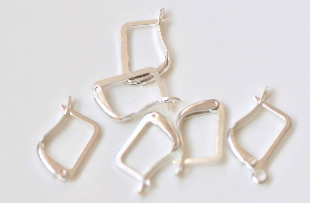 20 pcs Silver Tone Brass Flat Diamond Earwire NO LOOP 12x20mm A2046