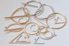 Anti Tarnish Circle Heart Triangle Oval Bar Geometric Charms Pendants