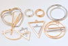 Anti Tarnish Circle Heart Triangle Oval Bar Geometric Charms Pendants