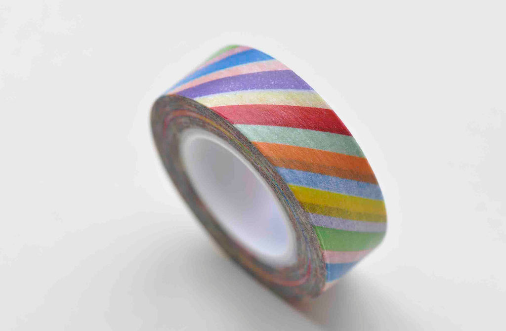 Colourful Stripes Deco Washi Tape 15mm Wide x 10M Roll A12938