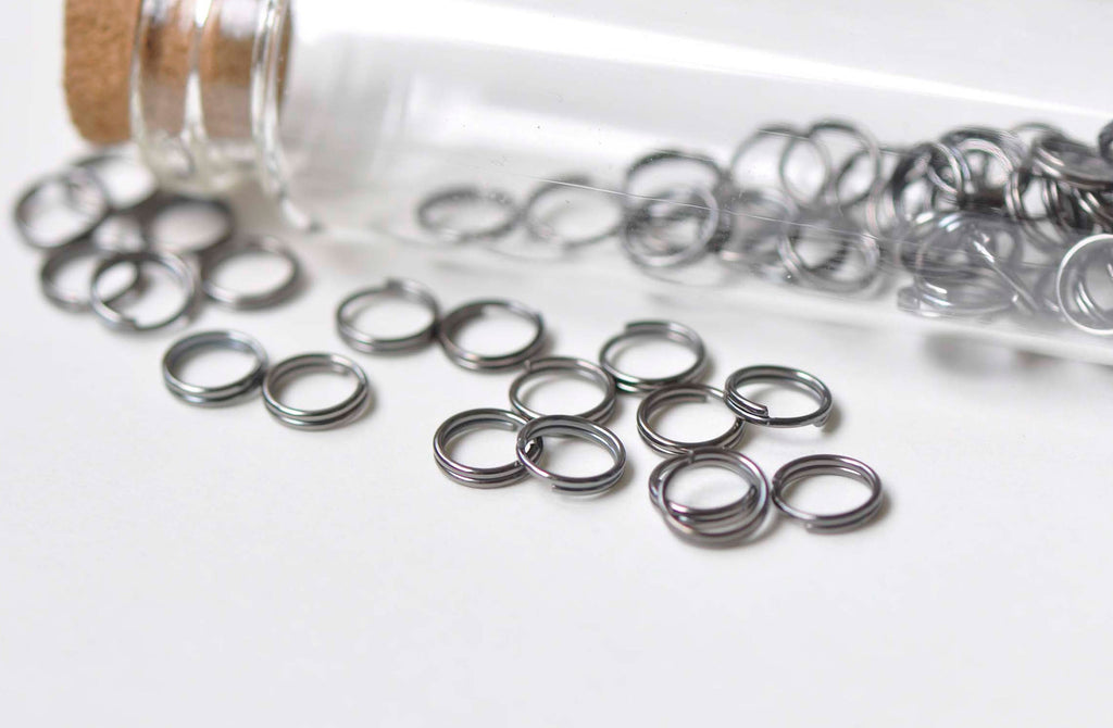 500 pcs Gunmetal Black Metal Iron Split Rings Size 5mm/6mm 25 Gauge