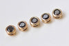 6 pcs 24K Champagne Gold Spacer Beads Black Rhinestone 5.3mm/6mm