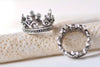 10 pcs Antique Silver Crown Ring Charms 16mm A2207