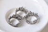 10 pcs Antique Silver Crown Ring Charms 16mm A2207