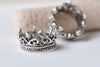 10 pcs Antique Silver Crown Ring Charms 16mm A2207