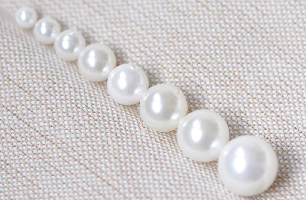 Half Drilled White Mother of Pearl Beads Round Loose Beads 3mm-20mm