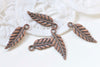 40 pcs Antique Copper Small Detailed Leaf Charms 7x16mm A852