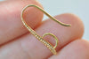 10 pcs 24K Gold Plated Brass Textured Fish Hook Earwire Findings A3328