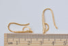 10 pcs 24K Gold Plated Brass Textured Fish Hook Earwire Findings A3328