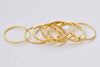 50 pcs Gold Tone Brass Seamless Rings 14mm 25 Gauge A3511