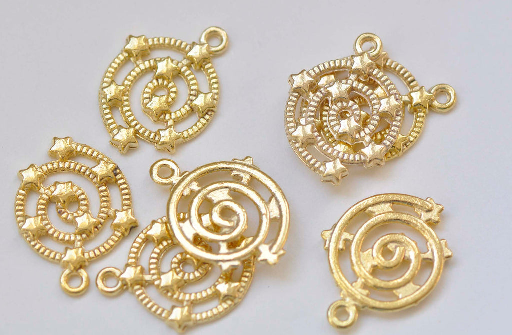 20 pcs Gold Spiral Galaxy Star Universe Charms Pendants A783