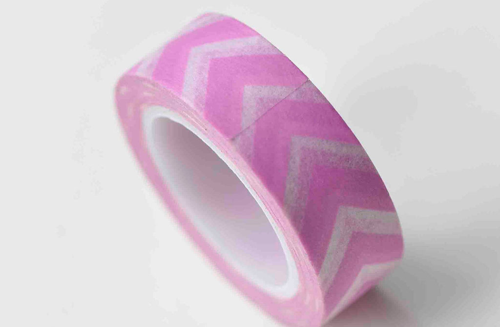 Pink Chevron Adhesive Washi Tape 15mm Wide x 10M Roll A12992
