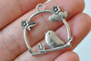 10 pcs Antique Silver Filigree Bird Cage Charms 25x26mm A368