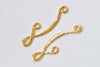 30 pcs Shiny Gold Textured Figure 8 Connectors 10x39mm A1883