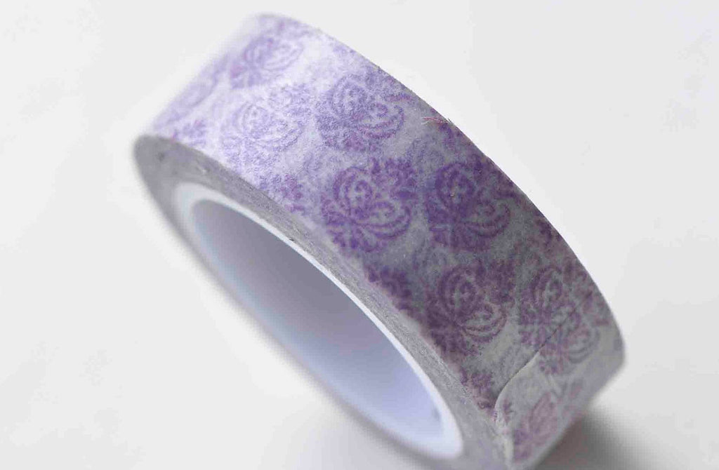 Purple Flowers Washi Tape Decorative Tape 15mm x 10M A13054