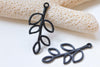 10 pcs Black Filigree Tree Leaf Connector Charms 18x37mm A1222