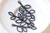 10 pcs Black Filigree Tree Leaf Connector Charms 18x37mm A1222