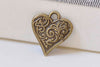 10 pcs Antique Bronze Small Heart Charms 15x16mm A4388
