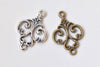 Antique Bronze/Silver Fancy Connector Charms 13x19mm Set of 20