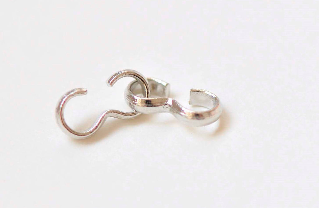 Platinum 3 Shaped Figure 8 Chain Cord Clasps Findings Set of 100 A5061