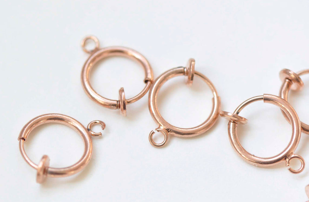 10 pcs Rose Gold Hoop Earring Non-Pierced Open Loop Ear Clips A1712
