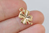 30 pcs Light Gold Lucky Flower Charms 10x19mm A1514