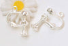 10 pcs Shiny Silver Screw In Leverback Ear Clips Findings 12mm A4791