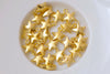 100 pcs Bulk Shiny Gold Mini Thick Star Charms 7mm A1643