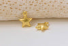 100 pcs Bulk Shiny Gold Mini Thick Star Charms 7mm A1643