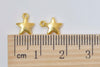 100 pcs Bulk Shiny Gold Mini Thick Star Charms 7mm A1643