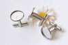 10 pcs Stainless Steel Cufflinks Blanks Bezel Match 10mm-20mm Cabochon