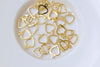 50 pcs Shiny Gold Lovely Heart Frame Charms 5.6x7.5mm A546