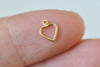50 pcs Shiny Gold Lovely Heart Frame Charms 5.6x7.5mm A546