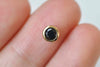 6 pcs 24K Champagne Gold Spacer Beads Black Rhinestone 5.3mm/6mm