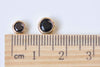 6 pcs 24K Champagne Gold Spacer Beads Black Rhinestone 5.3mm/6mm